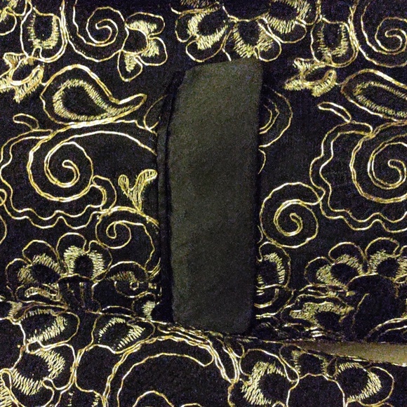 Prelove Man's Barabas Floral Black/Gold Design Blazer Jacket - Picture 6 of 14